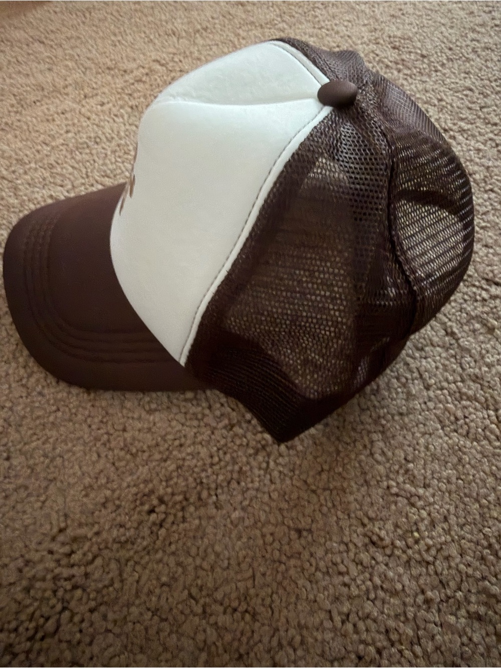 SHEIN Brown and White 'Good Things Take Time' Trucker Hat - Picture 2 of 2